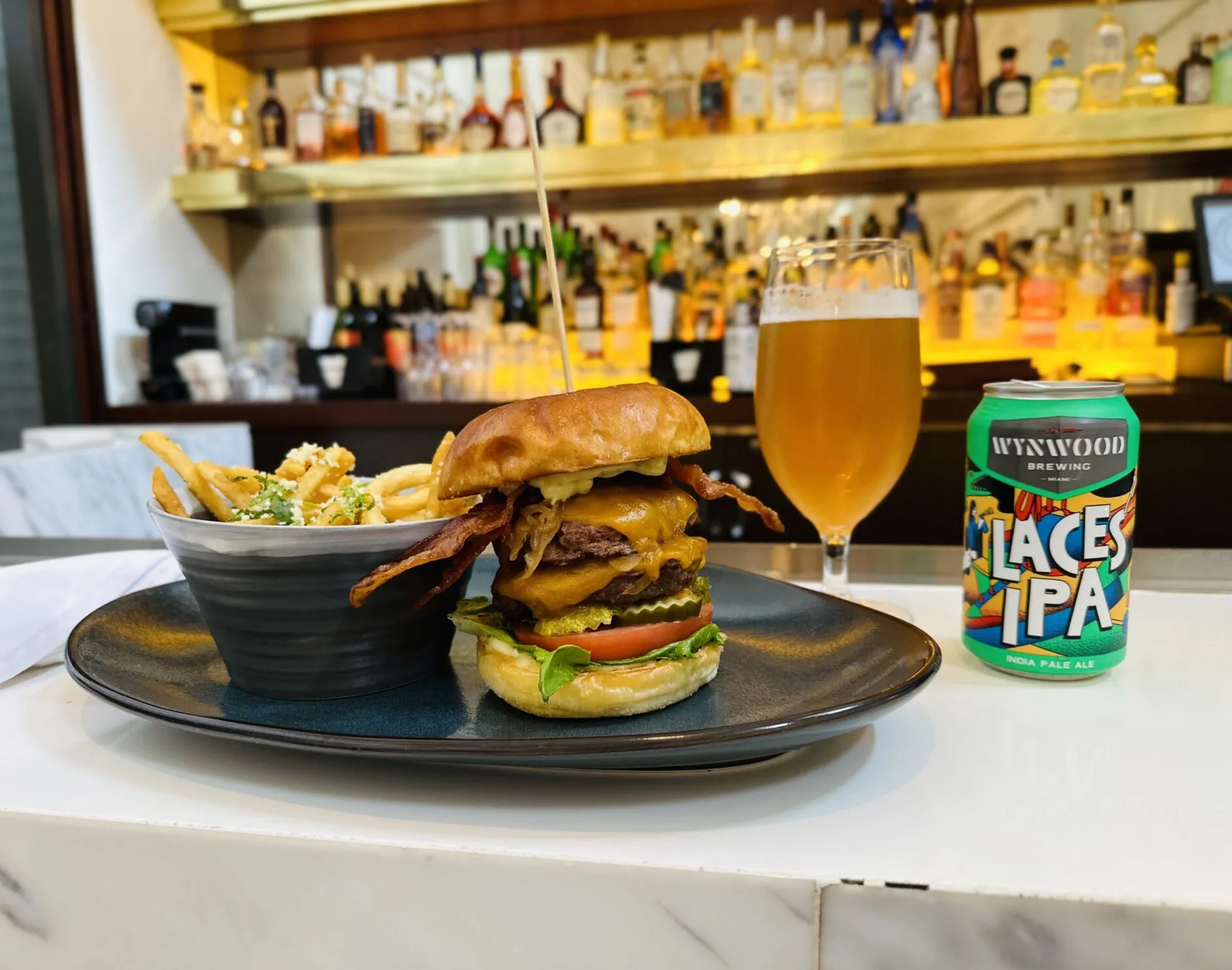 Gourmet snacks and handcrafted cocktails.